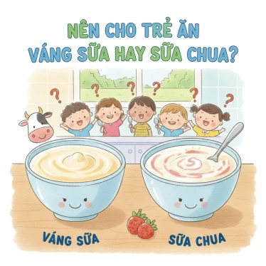 Nên cho trẻ ăn váng sữa hay sữa chua?