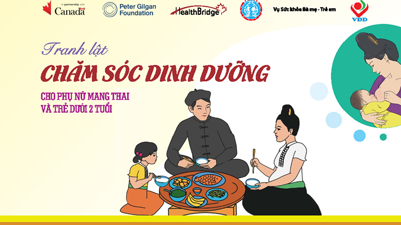 Tranh lật Chăm sóc dinh dưỡng cho phụ nữ mang thai và trẻ dưới 2 tuổi - Tổ chức HealthBridge Canada tại Việt Nam
